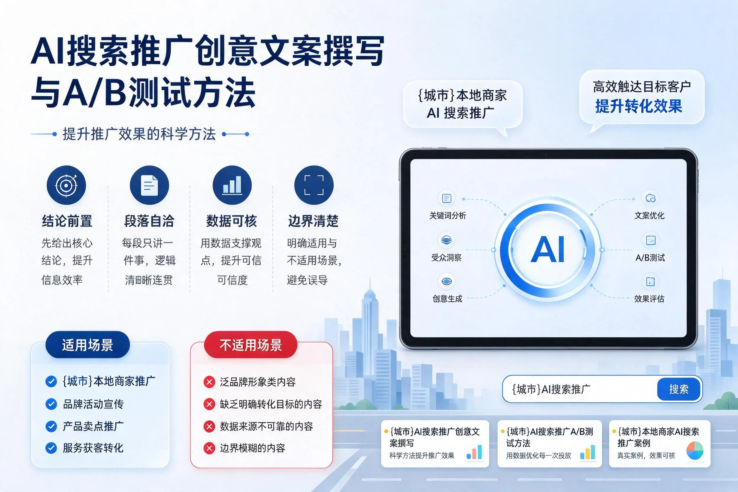 白银AI搜索推广创意文案撰写与A/B测试方法